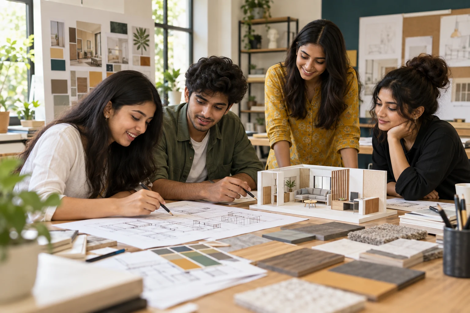 Illustrative introductory interior design class for a past batch announcement