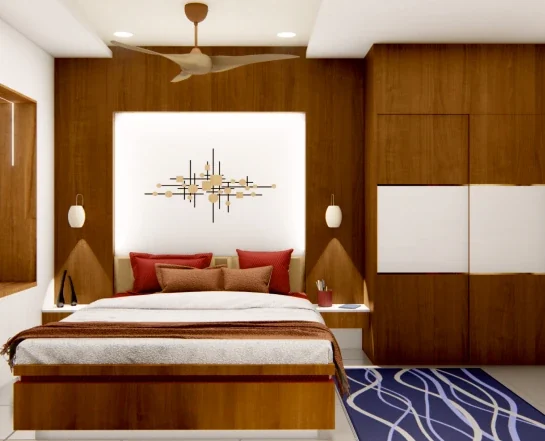 Bedroom interior rendering featured in the AICT course brochure
